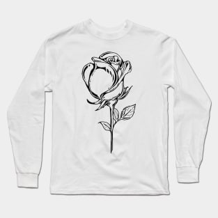 Flower Line Art Long Sleeve T-Shirt